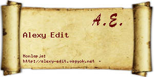 Alexy Edit névjegykártya